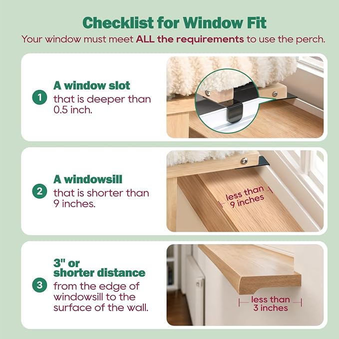 Zakkart Mellow Cat Perch for Windowsill with Hardwood Frame (Beige, XL) | Hook-On Windowsill Mount, Zipper Removable Bed, Open-front View, Machine Washable, Support up to 40 lbs., 27"W x 15.5"D
