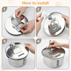Stainless Steel Cat Water Fountain, 135oz/4L, 20 Filters | Ultra-Quiet Automatic Dog Water Dispenser with Adjustable Pump and 3 Flow Modes for Cats, Dogs, Multiple Pets