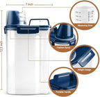 TIOVERY Upgraded Dog Food Storage Container Small, Cat Food Container Airtight, Pet Food Container Dispenser with Pour Spout, Measuring Cup and 4 Seal Buckles for Dogs, Cats, Birds (Blue)