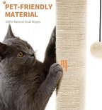 Made4Pets Cat Scratching Post for Indoor Cats with Ball Track 23.4" | Interactive Cat Scratching Post with Natural Sisal Rope, Rolling Ball Track and Taller Scratching Height, Modern Home Décor