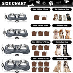 AsFrost Dog Food Bowls Stainless Steel Dog Food & Water Bowl Set with No Spill No Slip Silicone Mat, Dog Dishes for Small Medium Size Dogs Pet Cat Puppy Food Feeding Bowls, Grey, 24oz, 3 Cup