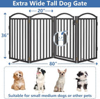 Malier Metal Freestanding Dog Gates, Outdoor Indoor Dog Fences, Extra Wide Foldable Puppy Gate for Stairs, Hallways, Yard