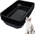 Tessco for you 30 Pack Disposable Cat Litter Boxes, Plastic Leakproof Litter Trays for Cats, Disposable Travel or Temporary Litters Pan for Kittens and Small Pets, 16.7 x 10.5 x 3.4 Inch(Black)