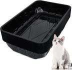 Tessco for you 30 Pack Disposable Cat Litter Boxes, Plastic Leakproof Litter Trays for Cats, Disposable Travel or Temporary Litters Pan for Kittens and Small Pets, 16.7 x 10.5 x 3.4 Inch(Black)