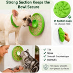 Slow Feeder Dog Bowl Silicone Suction Cup Anti Spill Dogs Cats Light Green
