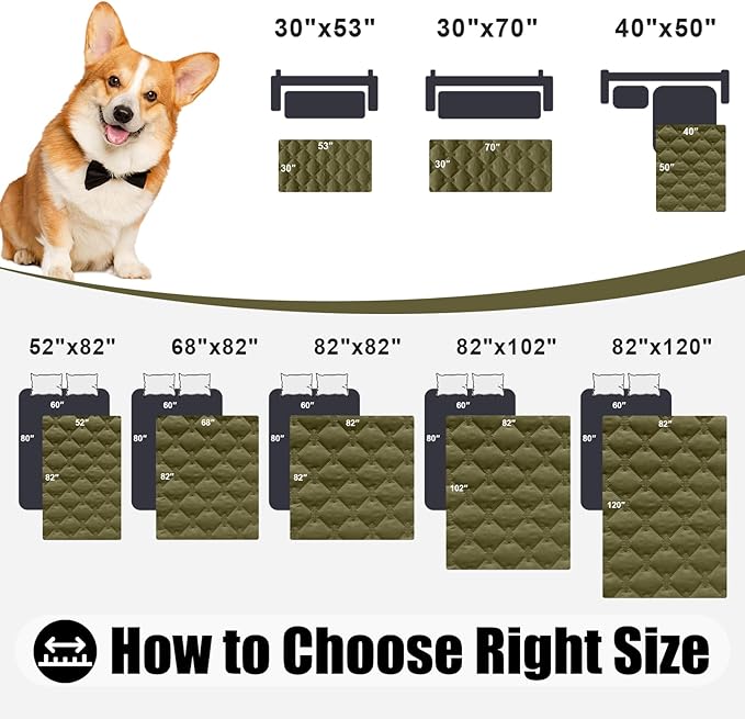 Smiry Waterproof Dog Bed Cover Blanket, Reversible Pet Blanket | Soft Reversible, Washable Leakproof Cats Dogs Couch Cover for Sofa, Couch, Furniture (30x53 Inch)