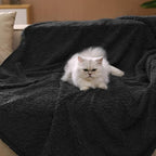 Luciphia Waterproof Blanket for Large Dog, Reversible Sherpa Couch Cover | waterproof pet blanket sherpa fleece reversible couch cover bed protector from spills scratches, Black 65" x 57"