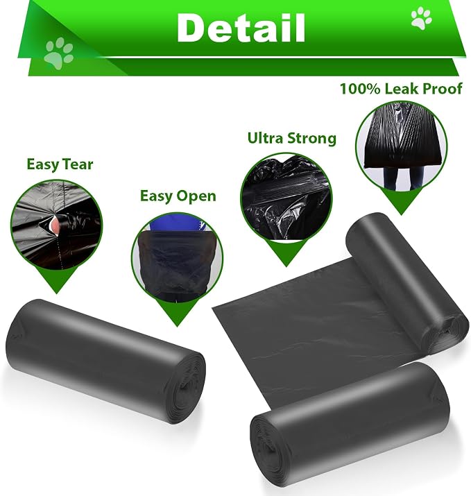 Dog Waste Bags - 100 Pcs Dog Poop Bags for 20L Dog Poop Trash Can | 5 Pack Unscented Dog Poop Bag Rolls, Dog Waste Can Liners for Outdoor, Poop Bags for Dogs, Trash Bags for for Outdoor，Home