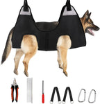 Supet Dog Grooming Hammock for Nail Trimming, Pet Grooming Hanging Harness | Restraint Dog Leashes Sling, Stress-Free Animal Holder Set for Clipping Nails, Ear & Eye Cleaning, Medicine(Black, XL)