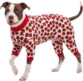 LovinPet Large Dogs Pajamas Clothes, Pitbull Onesie, Slim Fit, Lightweight Pullover Pajamas, Pitbull Clothes, Full Coverage Dog Pjs, Red Ladybug Prints, Full Coverage Large Breed Dog Pjs, 3XL