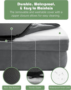 Spotted Play Orthopedic Dog Bed with Sides - Dog Sofa Beds for Large Dogs, Supportive Foam Pet Couch Bed with Washable Removable Cover, Waterproof Lining and Non-Slip Bottom, Grey - L