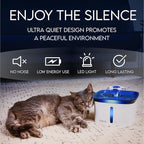 Veken Innovation Award Winner 95oz/2.8L Cat Water Fountain | Automatic Pet Fountain Dog Water Dispenser with 6 Replacement Filters & Silicone Mat for Cats, Dogs (Blue, Plastic)