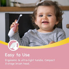 Papablic BabyHandy 2-Stage Sonic Electric Toothbrush for Babies and Toddlers Ages 0-3 Years, Pink | BabyHandy 2-Stage Toddler Electric Toothbrush for Babies and Toddlers Ages 0-3 Years