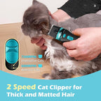 Cat Clippers for Grooming with 5-in-1 Blade Cat Grooming Kit | Cordless Rechargeable Hair Trimmer Detachable Stainless Steel Blade Pet Shaver for Small Kitty Paw Face Head Body
