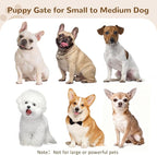 Free Standing Dog Gate Indoor, Foldable Dog Gate for Stairs Doorways | 3-Panel Freestanding Pet Gate with Support Feet for Stability, Folding Puppy Gate Easy to Move, Doggy Gate 54"x24", White