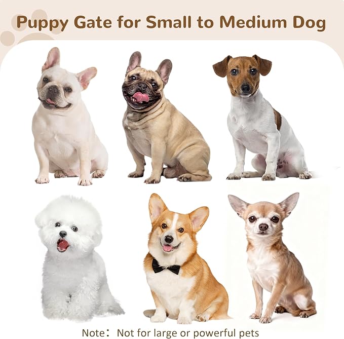 Free Standing Dog Gate Indoor, Foldable Dog Gate for Stairs Doorways | 3-Panel Freestanding Pet Gate with Support Feet for Stability, Folding Puppy Gate Easy to Move, Doggy Gate 54"x24", White