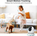 WUUK 4MP Indoor Pan/Tilt Wired Security Camera, Baby Monitor Pet Camera | Smart Motion Detection & Tracking, 360-Degree, 2-Way Audio, Night Vision, No Subscription, Compatible with Alexa & Google