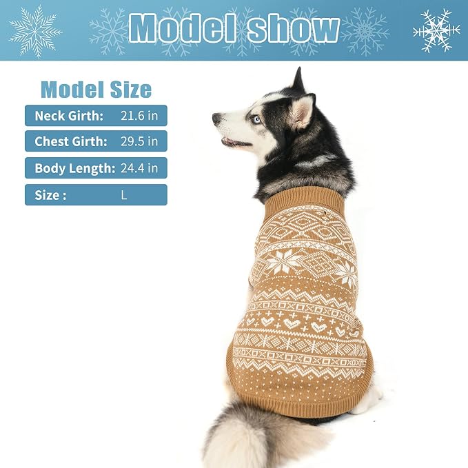 HOMIMP Argyle Dog Sweater - Warm Winter Coat for Small, Medium & Large Dogs, Ugly Puppy Sweater for Boys & Girls