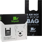 300 Counts Extra Thick Dog Poop Bags With Handles | Perfect Size for Any Dog,Hides Mess, Bio Cornstarch Blend, Leak-proof,Ocean Scented,Cat Litter Disposal Bags