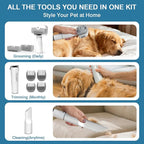 Dog Grooming Vacuum, 13000Pa & 2L Dust Cup & <55dB, 5-in-1 Self-Cleaning Pet Hair Vacuum with Spray Brush for Shedding, Quiet Deshedding Kit for Dogs Cats