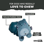 BarkBox Grey Bear Hugger Super Chewer Plush Toy | For Large Breeds - 2-in-1 Plush Exterior Hard Core