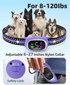 2-in-1 Dog Shock Collar and Bark Collar for Dogs – 3300FT Dog Training Collar with Remote, IP67 Waterproof e Collar with Anti-Bark/Beep/Vibration/Shock Modes for Small Medium Large Dog(8-120Lbs)