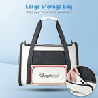 BurgeonNest Cat Carrier, Soft Sided Travel Pet Carrier, Medium Beige | Soft sided cat carrier with top loading mesh windows and storage pocket for everyday pet travel