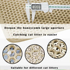 HCY&WLD Cat Litter Mat, Honeycomb Double Layer Litter Trapping Mat | Safe Materials, Soft on Paws, Waterproof Urine Proof Non-Slip, Protects Floors, Less Waste, Easy to Clean, Beige, 30" x 22"
