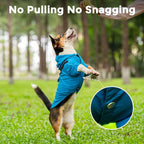 JoyDaog Dog Raincoat with Hood, Waterproof Dog Rain Jacket for Small Dogs | Waterproof dog rain jacket with hood and pockets for rainy walks, outdoor activities and everyday protection,Blue XS