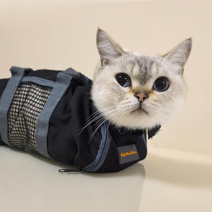 Cinf Cat Restraint Grooming Bag, Anti-Scratch Tool for Nail Trimming | Safe grooming restraint bag controls cat movement for bathing, nail trimming, injections and veterinary examinations