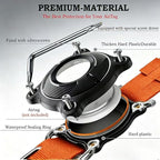 AirTag Dog Collar for Large Dogs Tactical Dog Collar with AirTag Holder | Upgrade Waterproof,Control Handle,Quick-Release Metal Buckle,1000D Nylon Fabric,Soft-Padded Webbing,Velcro Patch(Orange,XXL)