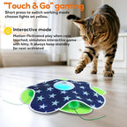 Oxawo Interactive Cat Toys for Indoor Cats Kittens Mat Toy | Motion Activated, Mouse Squeaky, Catch Moving Feather Concealed in Mat for Cat Stress Release