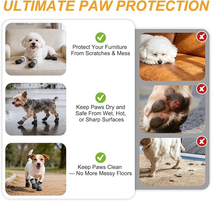 BEAUTYZOO Dog Shoes Small Size Dogs,Breathable Summer Dog Booties & Paw Protectors for Hot Pavement,Anti-Slip Sole Puppy Dog Boots for Hardwood Floors, Outdoor Walking Running,Maltese Yorkie Chihuahua