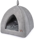 Best Pet Supplies Cat Bed for Indoor Cat, Domed Tent House with Removable Pillow, Covered Cat Cave for Small Dog, Puppies and All Breeds of Cats - Gray, 20 x 20 x H:22"