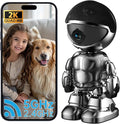 Chpuss Indoor Camera Robot, 2k 5g/2.4ghz WiFi Pet Robot Cam with Phone App EseeCloud, 360 PTZ Nanny Cam Dog Cam with Audio/Video, Spy Camera 2-Way Audio Motion Tracking 7/24 Night Vision