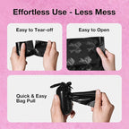 VETRESKA Dog Poop Bag Dispenser with 105 Counts, Rose & Honey Scented | Leak Proof and Extra Thick Pet Waste Bags for Dog Walking and Cat Litter