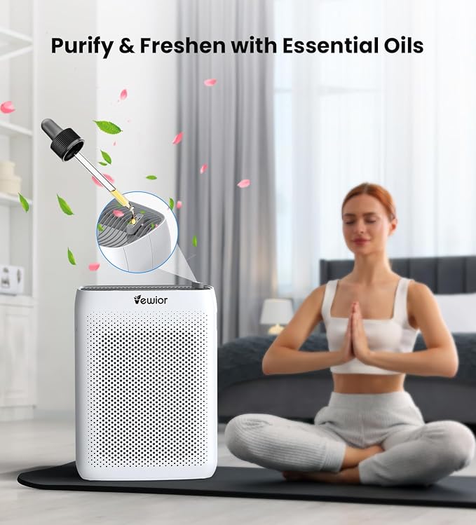 VEWIOR Air Purifiers with Washable Filter for Home Large Room Up to 3000ft² | H13 HEPA Air Cleaner with PM2.5 Display, Sleep Mode, Timer, Aromatherapy, Auto Mode for Smoke, Pet Hair, Wildfire