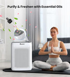 VEWIOR Air Purifiers with Washable Filter for Home Large Room Up to 3000ft² | H13 HEPA Air Cleaner with PM2.5 Display, Sleep Mode, Timer, Aromatherapy, Auto Mode for Smoke, Pet Hair, Wildfire