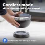 PetSafe HydroSphere Cordless Pet Fountain Battery Powered Water Fountain for Cats and Small Dogs Stainless Steel Tray Quiet Operation, Easy to Clean UVC Sanitation Black