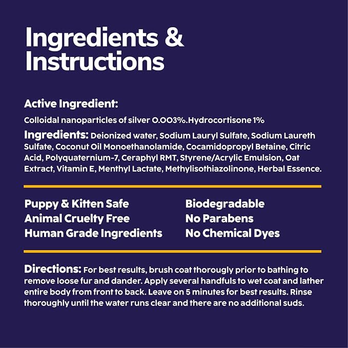 Miracle Vet Medicated Dog Shampoo for Itchy Skin Relief - Antifungal for Dog Allergy Relief, Yeast Infection, Hot Spot & Dry Skin Anti-Itch Treatment Wash - Hydrocortisone (16 oz)