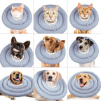 IDOMIK Dog Recovery Collar, Waterproof Soft Dog Cone After Surgery | Comfy Protective Elizabethan Collar Alternative for Dogs Cats, Adjustable Pet Neck Donut Cone Anti-Licking Wounds,Blue,3XL