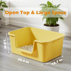 Large Cat Litter Box with High Sides for Indoor Cats,Low Entry Open Top Cat Litter Pan for Kittens,Big or Senior Cats,High Wall Easy Cleaning Anti-Splashing cat Litter Tray (Green)