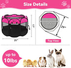 Siedihit Dog Playpen, Puppy Pet Playpens Indoor for Small Dogs Tent Crates | Cage Indoor/Outdoor, Portable Pop Up Dog Kennel Playpen with Carrying Case for Dogs/Cats/Rabbits, Hot Pink
