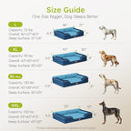 CWAWZ Dog Beds for Large Dogs, Orthopedic Dog Bed with Cooling Gel Memory Foam, Waterproof Large Pet Bed with Removable Washable Cover, 36" Pet Sofa Couch Dutch Velvet with Bone Toy, Navy Blue