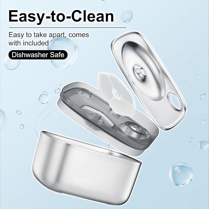 Stainless Steel Cat Water Fountain, 4.5L Automatic for Cats and Dogs Indoor | 20dB Ultra-Quiet Pump | Visible Water Level Window | 3-Stage Filtration | BPA-Free | Dishwasher Safe | Brush Included
