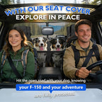 Btefd Truck Hard Bottom Dog Back Seat Extender Cover for F150, RAM 1500 | Pet Hammock for Full Size Crew Cab Trucks, Headrest Protection, Holds 420lbs, 45% More Space, Waterproof, Easy Care