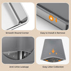 Stainless Steel Litter Box with Lid, Side Entry Large Enclosed Cat Litterbox for Kitty & Multi-Cat, Flip Cover Easy to Clean, High Sided Metal Cat Litter Pan with Scoop, Mat, Anti-Leakage, Non-Sticky