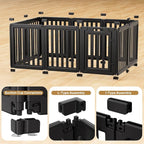 Dog Playpen, Clear Dog Pen, Dog Pen Indoor, Easy to Install and Remove Dog Play Pen, Puppy Playpen Suitable for Dogs, Cats,Dog Playpen Indoor(Black, 23.6 inch Height, 10 Panels)