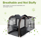 Large Cat Backpack Carrier Expandable Pet Carrier Backpack for Small Dogs Medium Cats Fit Up to 18 Lbs, Dog Backpack Carrier, Foldable Puppy Backpack Carrier for Travel,Black