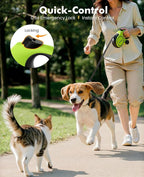 Pecute 16.4ft Retractable Dog Leash with 1.6ft Chew Proof Steel Cable | For Power Chewers & Pullers, Heavy Duty Locking for Medium/Large Dogs 33lbs-110lbs, Anti-Tangle & Poop Bag Holder Included